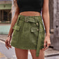 Women's Belted Denim Shorts with Pockets