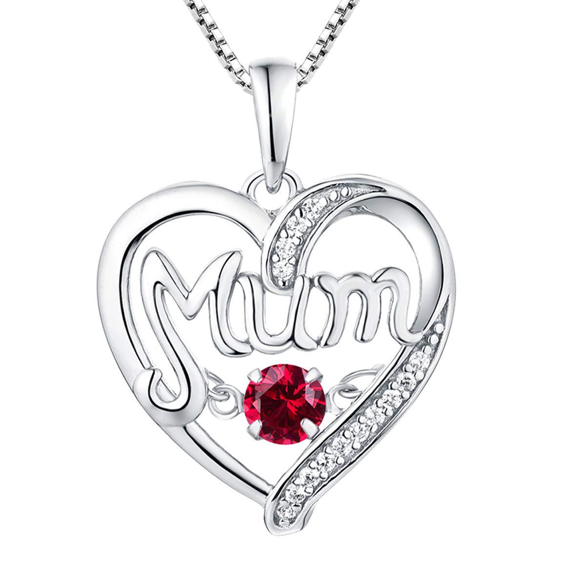 Women's S925 Silver Pulsatile Heart Mother's Day Gift Birthstones Smart Pendant