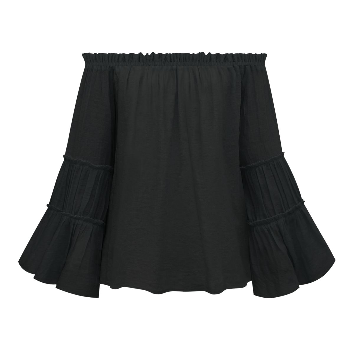 Women's Off-Shoulder Frill Trim Blouse