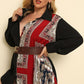 Women's Plus Size Color Block Button Front Shirt