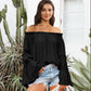 Women's Off-Shoulder Frill Trim Blouse