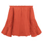 Women's Off-Shoulder Frill Trim Blouse