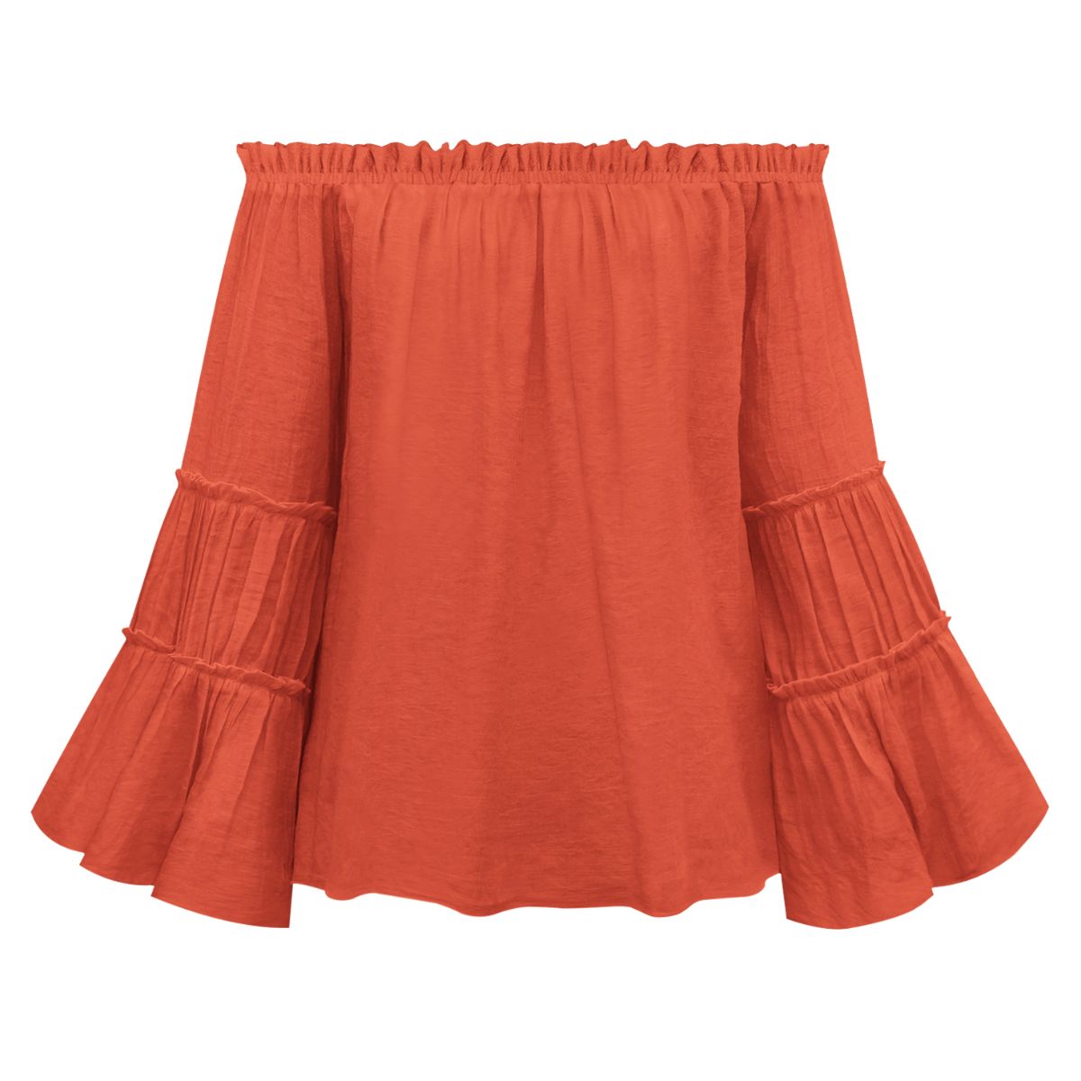 Women's Off-Shoulder Frill Trim Blouse