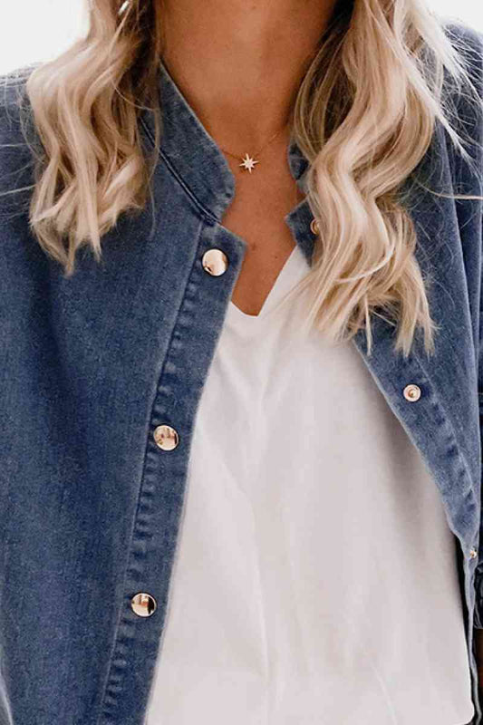 Women's Shoulder Detail Denim Button Down Shirt (S, M, XL, XXL Only)